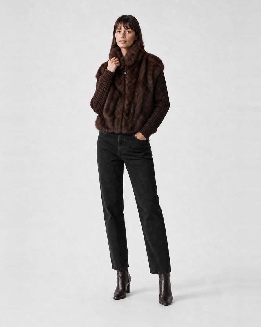 Pelliccia donna Helmur Alaska colore Nocciola – editoriale