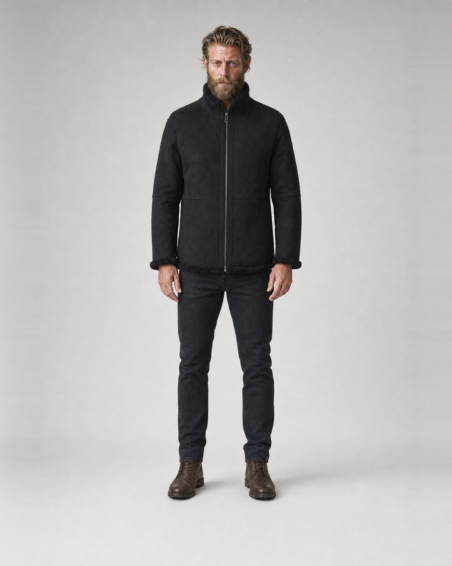 Capo uomo Helmur Boston colore Nero – indossato, fronte