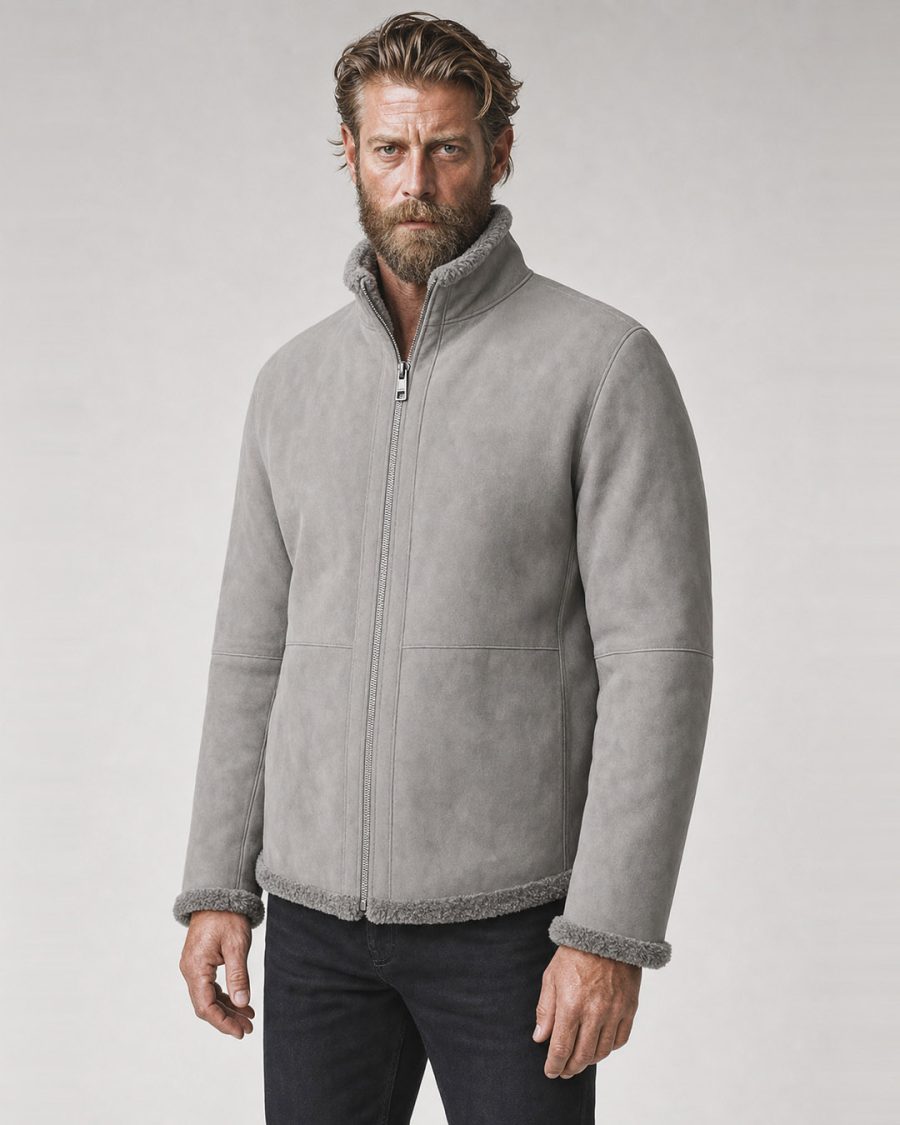 Capo uomo Helmur Boston colore Stone – indossato, tre quarti