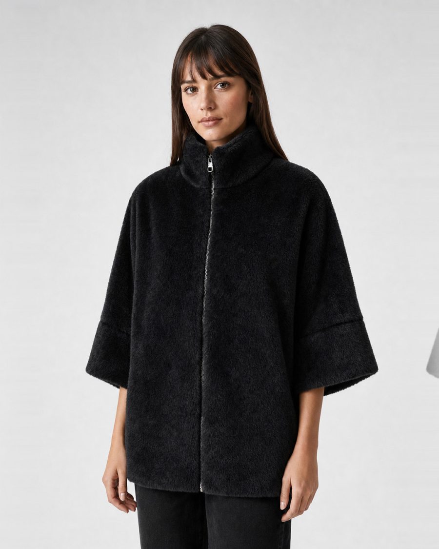 Pelliccia donna Helmur Chamonix colore Nero – indossato, tre quarti