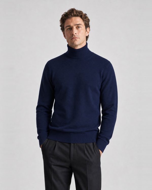 Maglia uomo Helmur Garda colore Navy – indossato, tre quarti