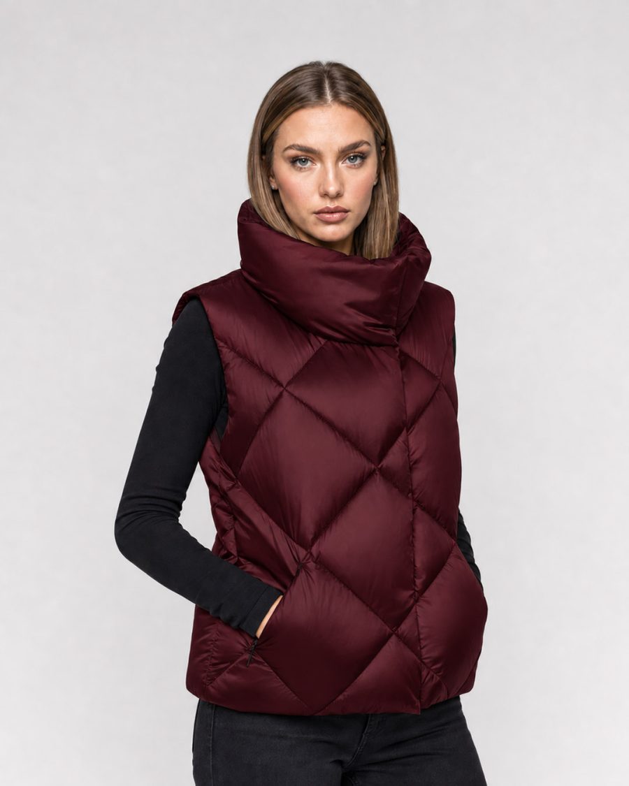 Giubbotto donna Helmur Ginevra colore Cartier – indossato, tre quarti