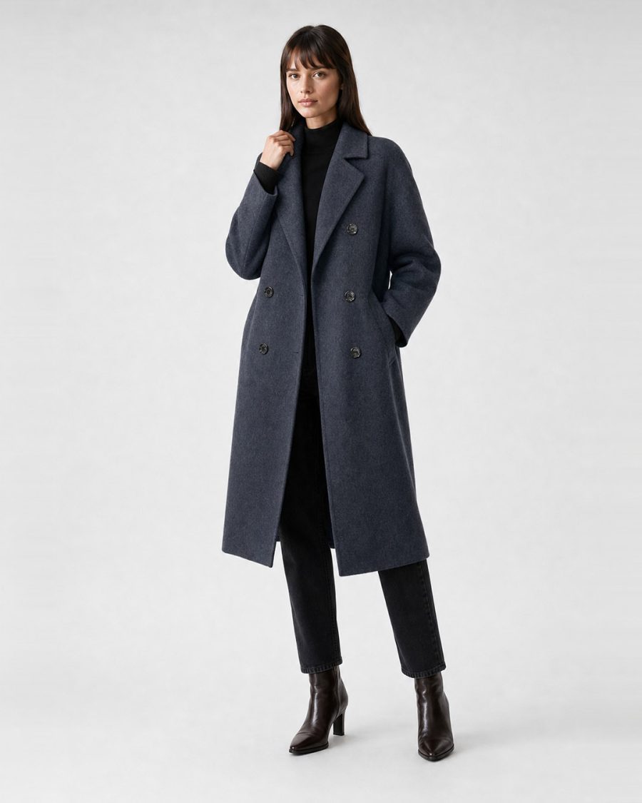 Cappotto donna Helmur Hamilton colore Avio – editoriale