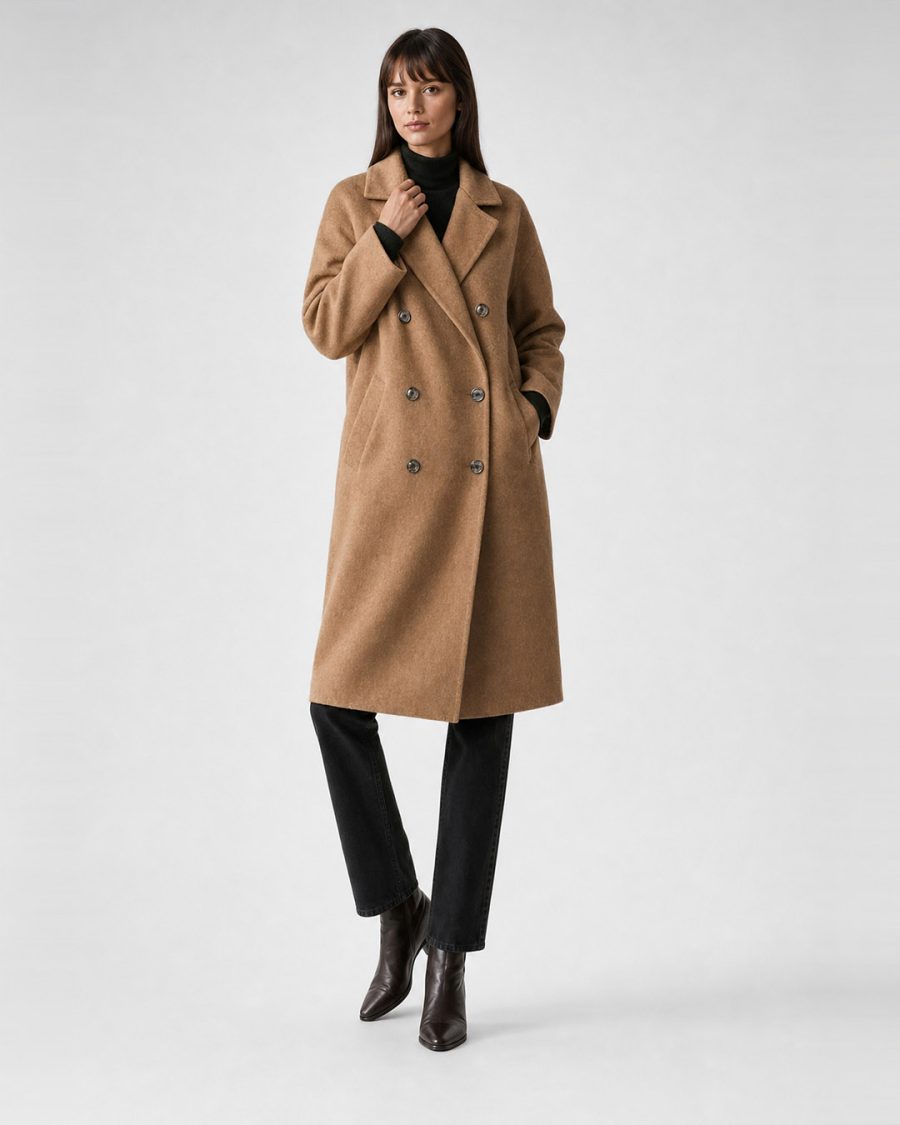 Cappotto donna Helmur Hamilton colore Cammello – editoriale