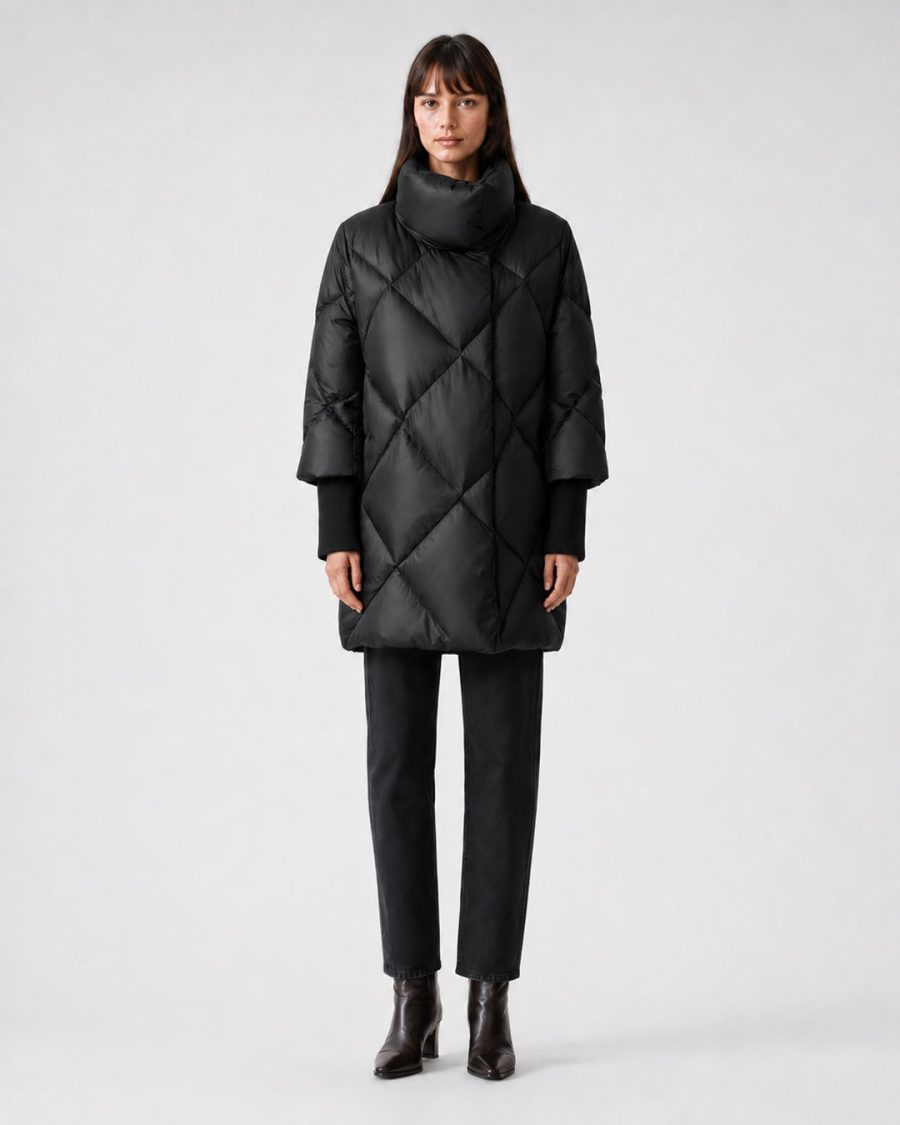 Giubbotto donna Helmur Helena colore Nero – indossato, fronte