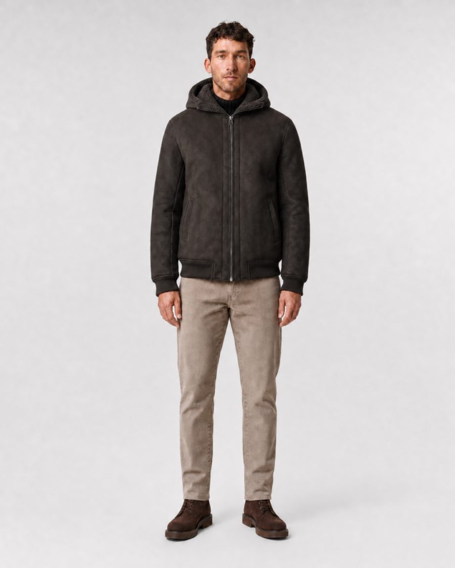Capo uomo Helmur Houston colore Bruno – indossato, fronte