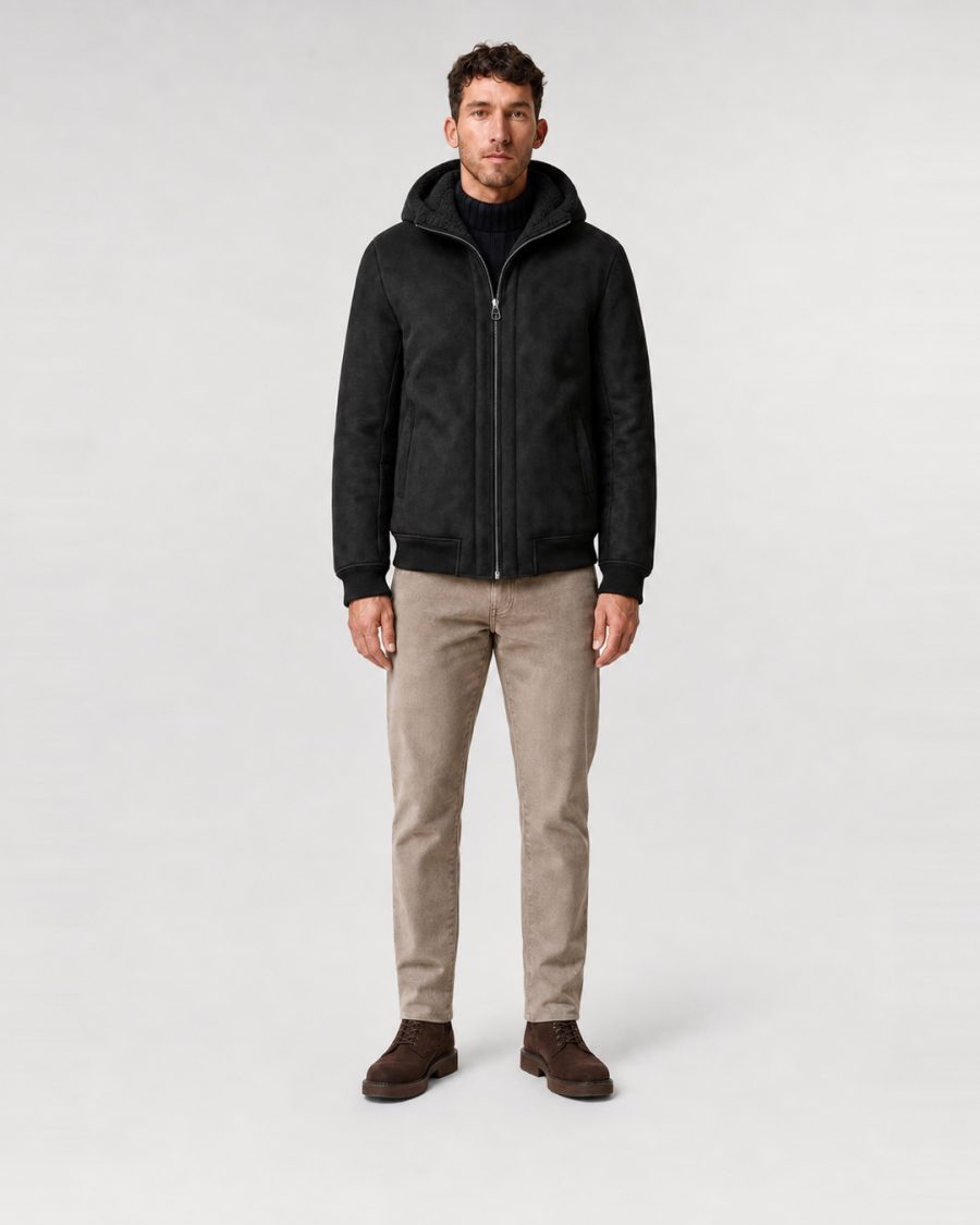 Capo uomo Helmur Houston colore Nero – indossato, fronte