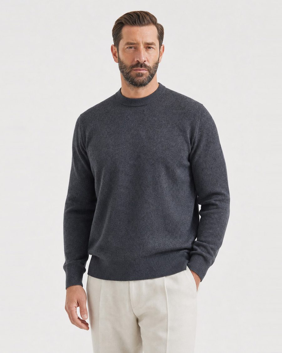 Maglia uomo Helmur Iseo colore Grigio – indossato, tre quarti