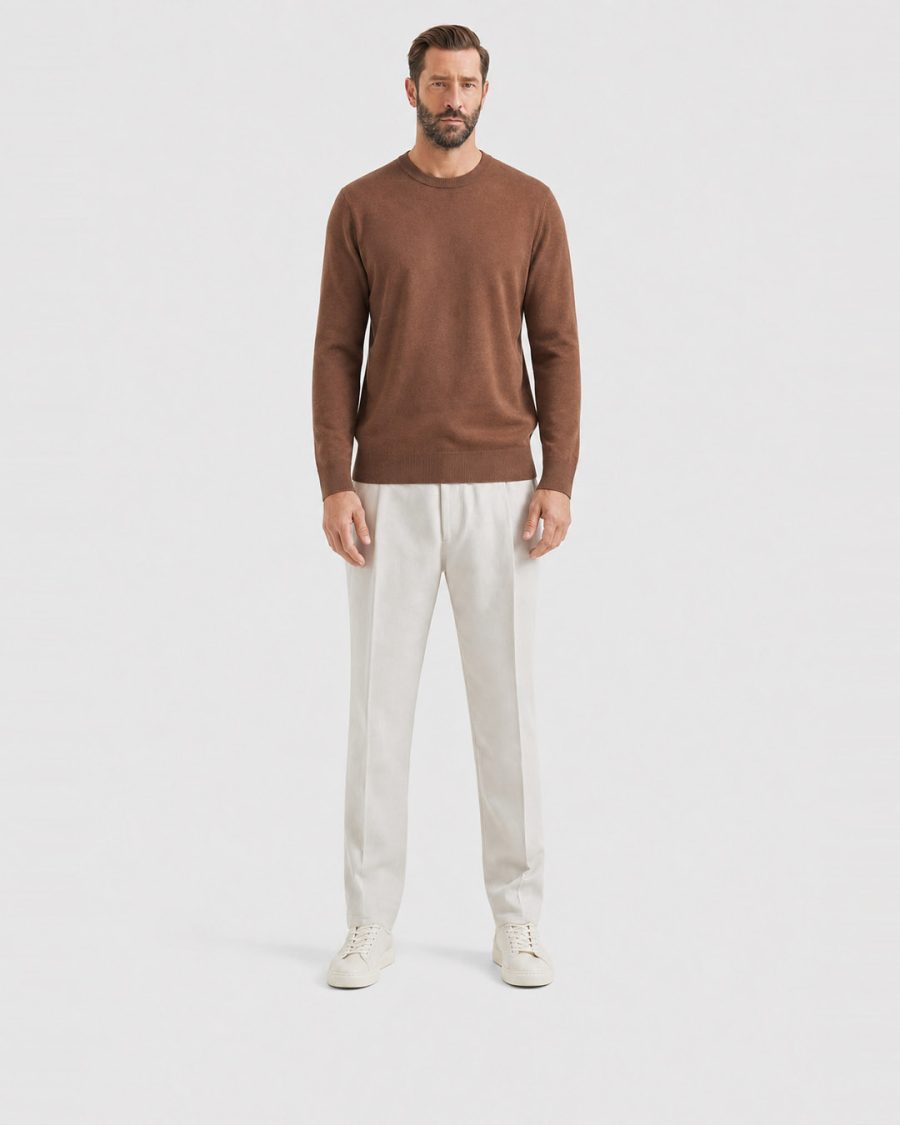 Maglia uomo Helmur Iseo colore Marrone – indossato, fronte