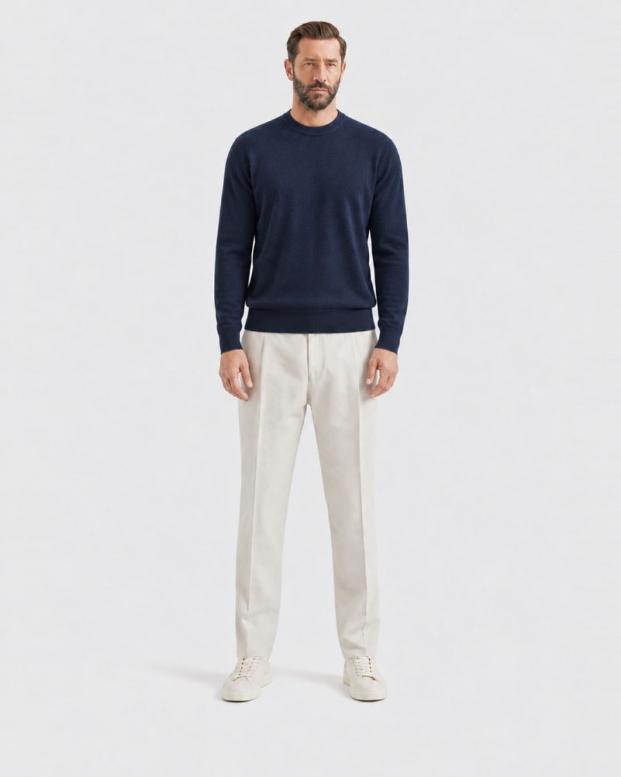 Maglia uomo Helmur Iseo colore Navy – indossato, fronte