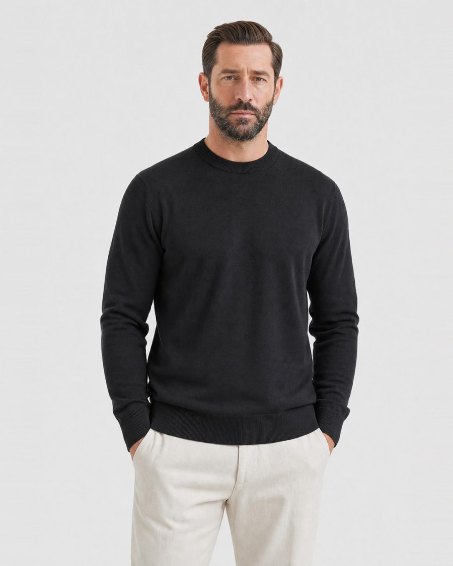 Maglia uomo Helmur Iseo colore Nero – indossato, tre quarti