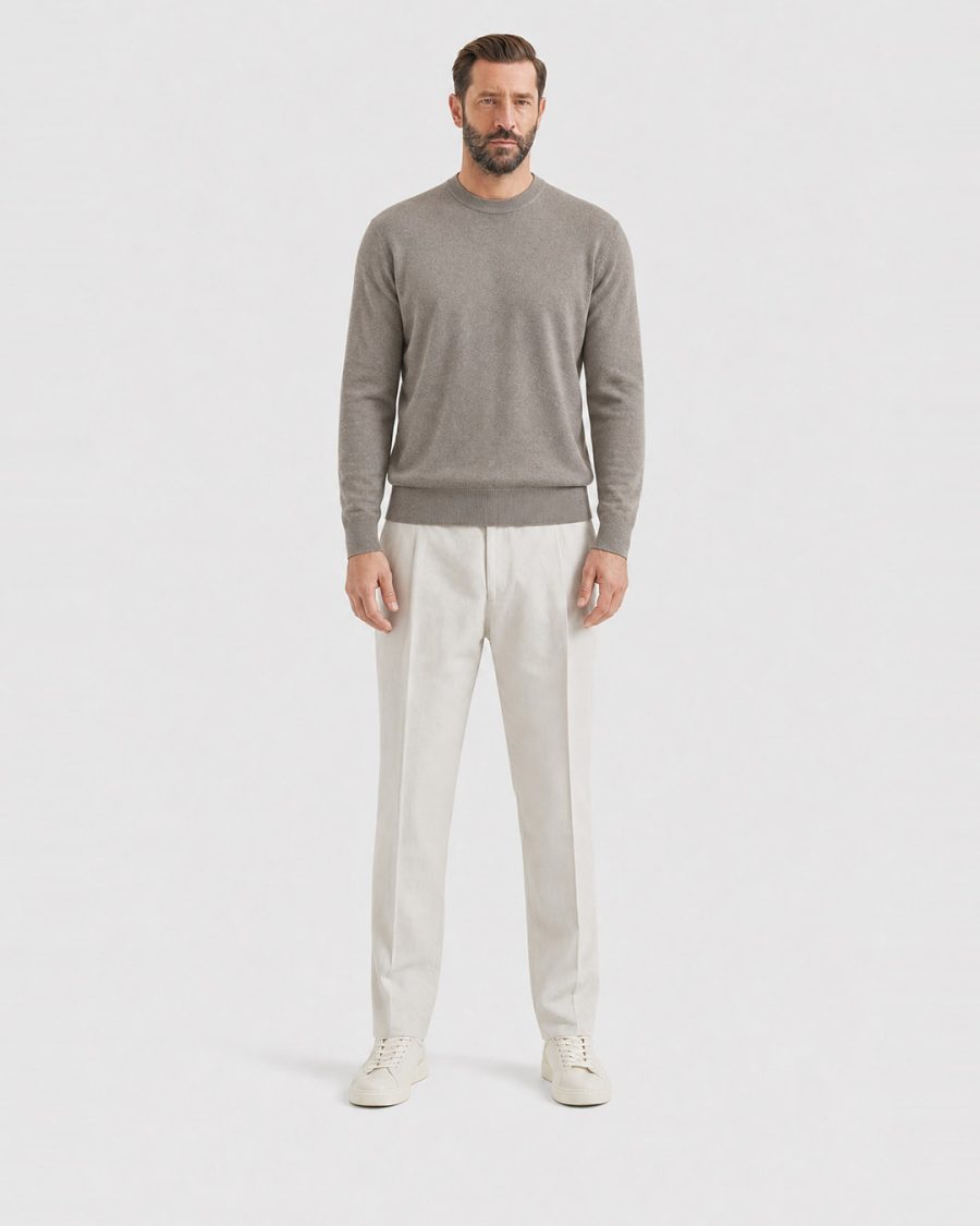Maglia uomo Helmur Iseo colore Taupe – indossato, fronte