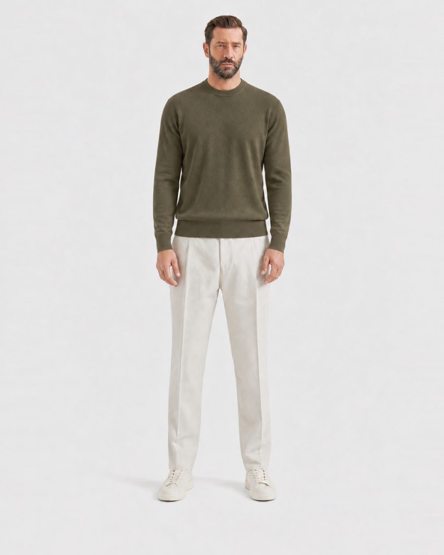 Maglia uomo Helmur Iseo colore Verde militare – indossato, fronte