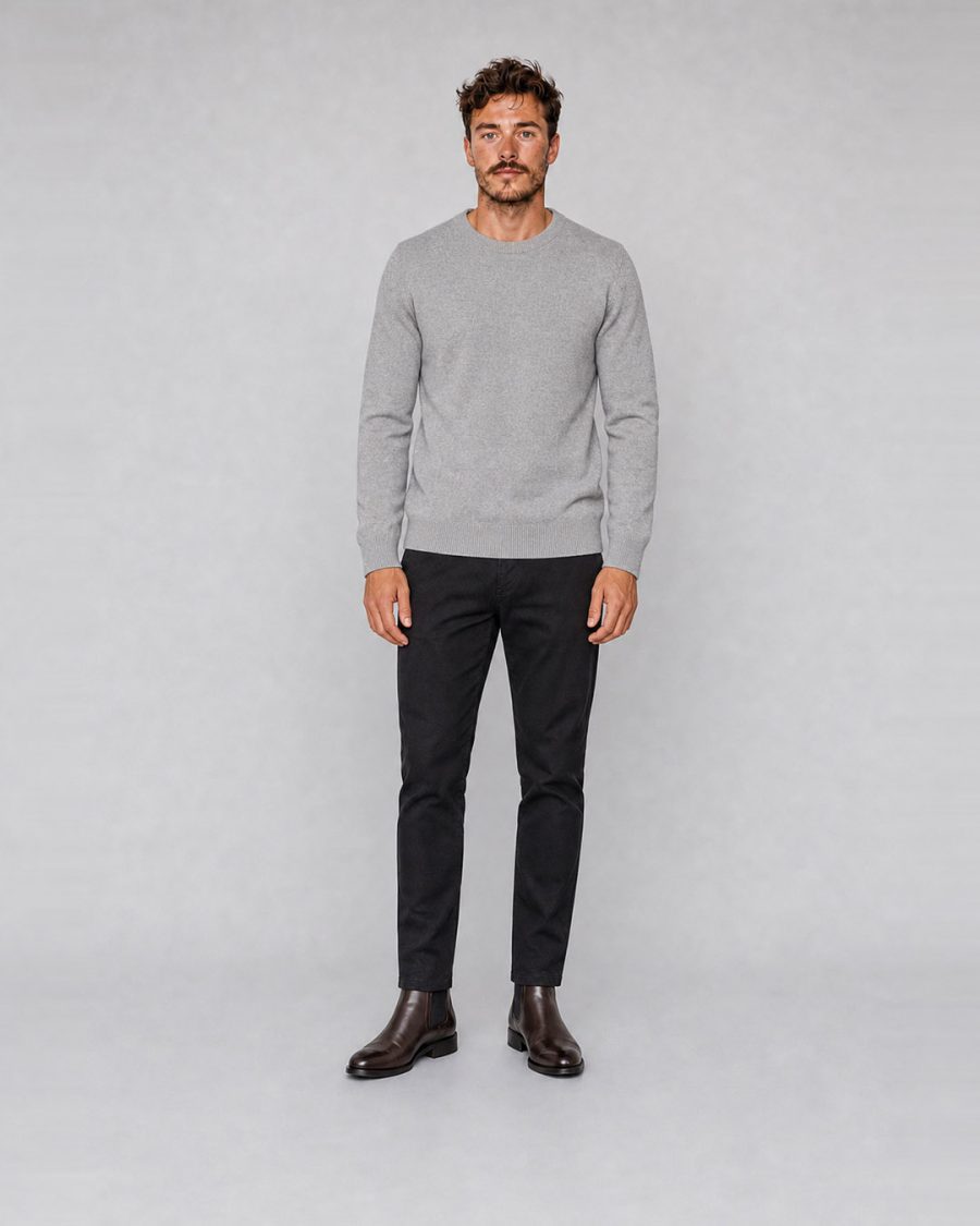 Maglia uomo Helmur Misurina colore Chiaro – indossato, fronte