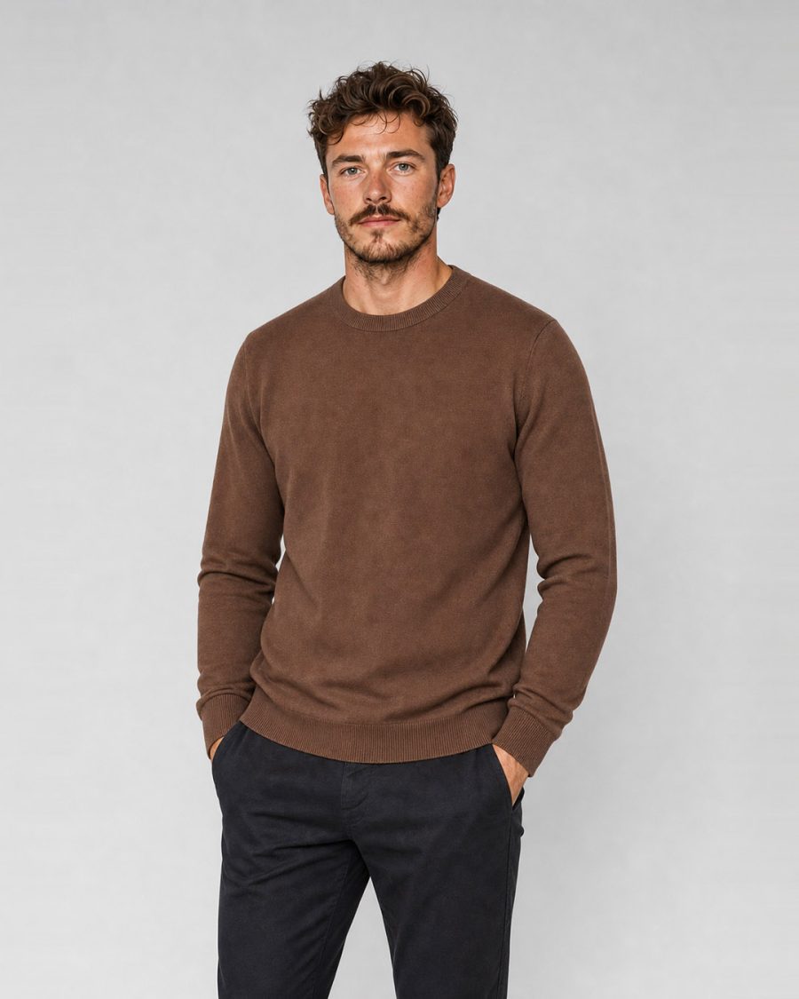 Maglia uomo Helmur Misurina colore Marrone – indossato, tre quarti