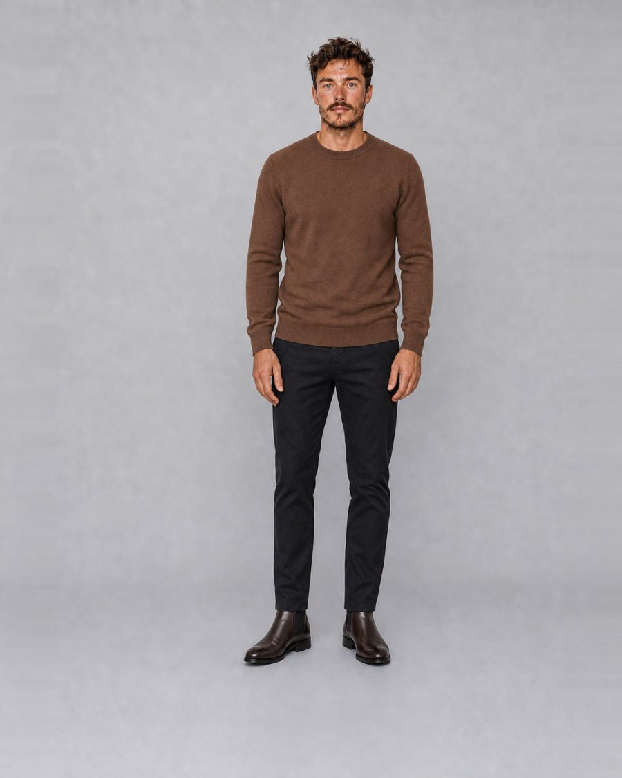 Maglia uomo Helmur Misurina colore Marrone – indossato, fronte
