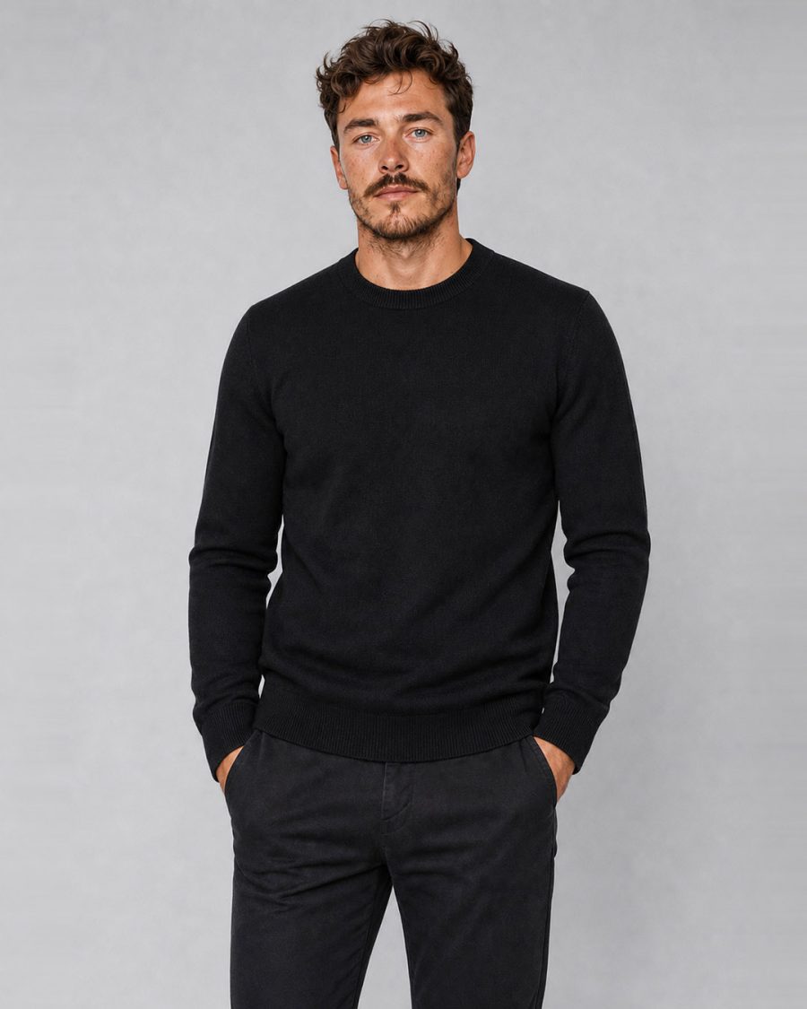 Maglia uomo Helmur Misurina colore Nero – indossato, tre quarti