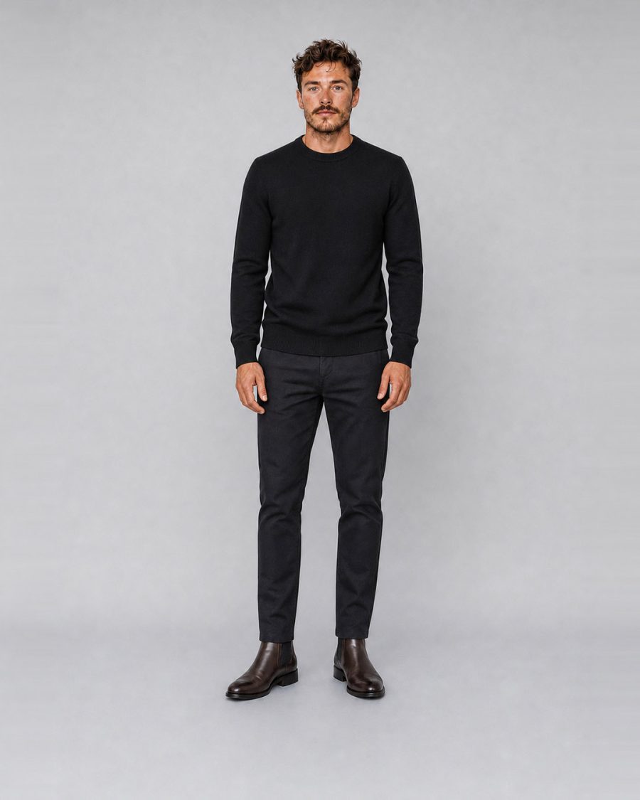 Maglia uomo Helmur Misurina colore Nero – indossato, fronte