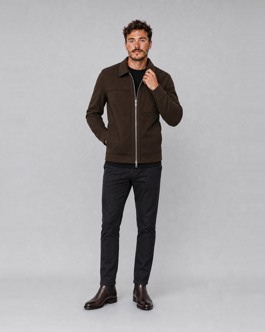 Cappotto uomo Helmur Livigno colore Caffè – editoriale