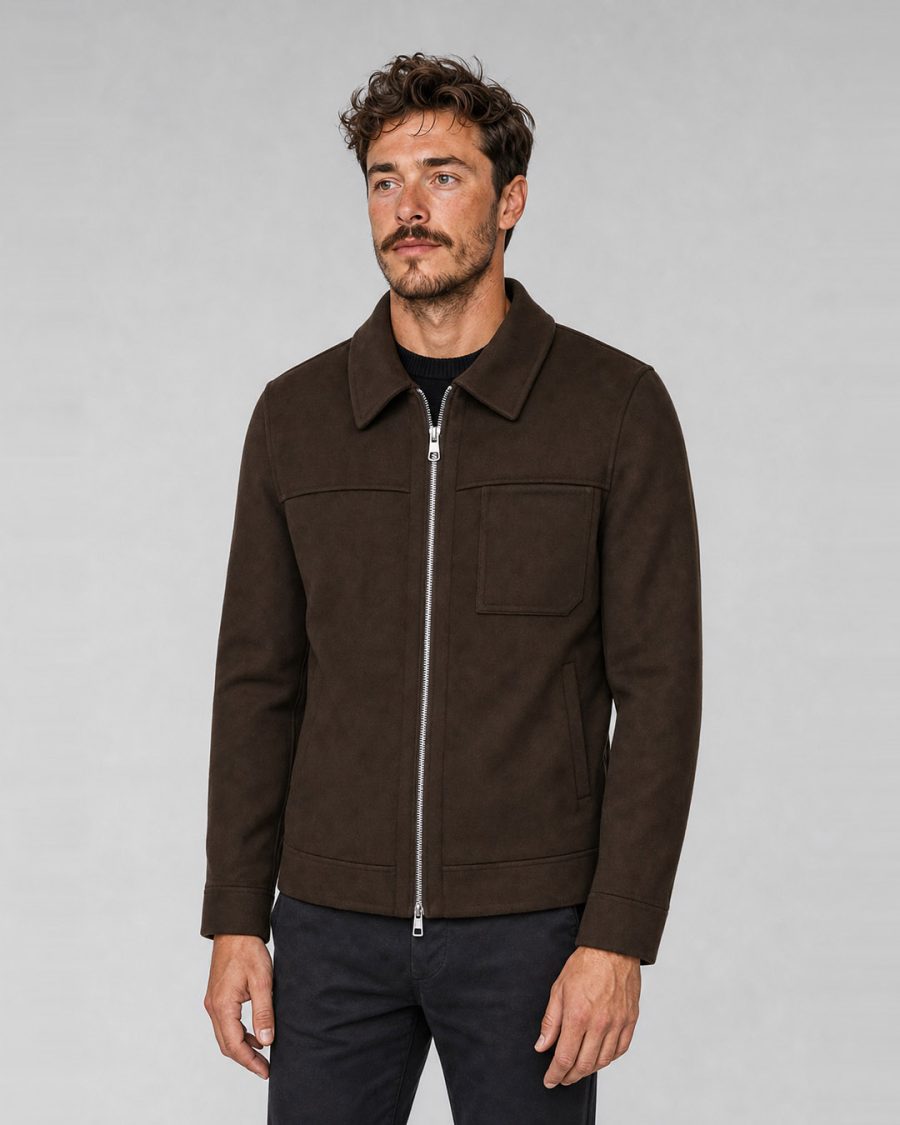 Cappotto uomo Helmur Livigno colore Caffè – indossato, tre quarti
