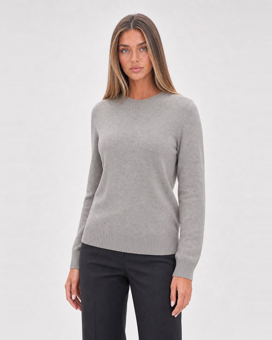 Maglia donna Helmur Lucerna colore Avena – indossato, tre quarti