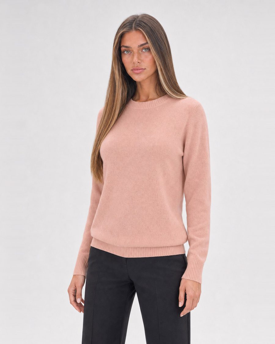 Maglia donna Helmur Lucerna colore Cipria – indossato, tre quarti