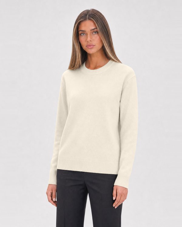 Maglia donna Helmur Lucerna colore Crema – indossato, tre quarti