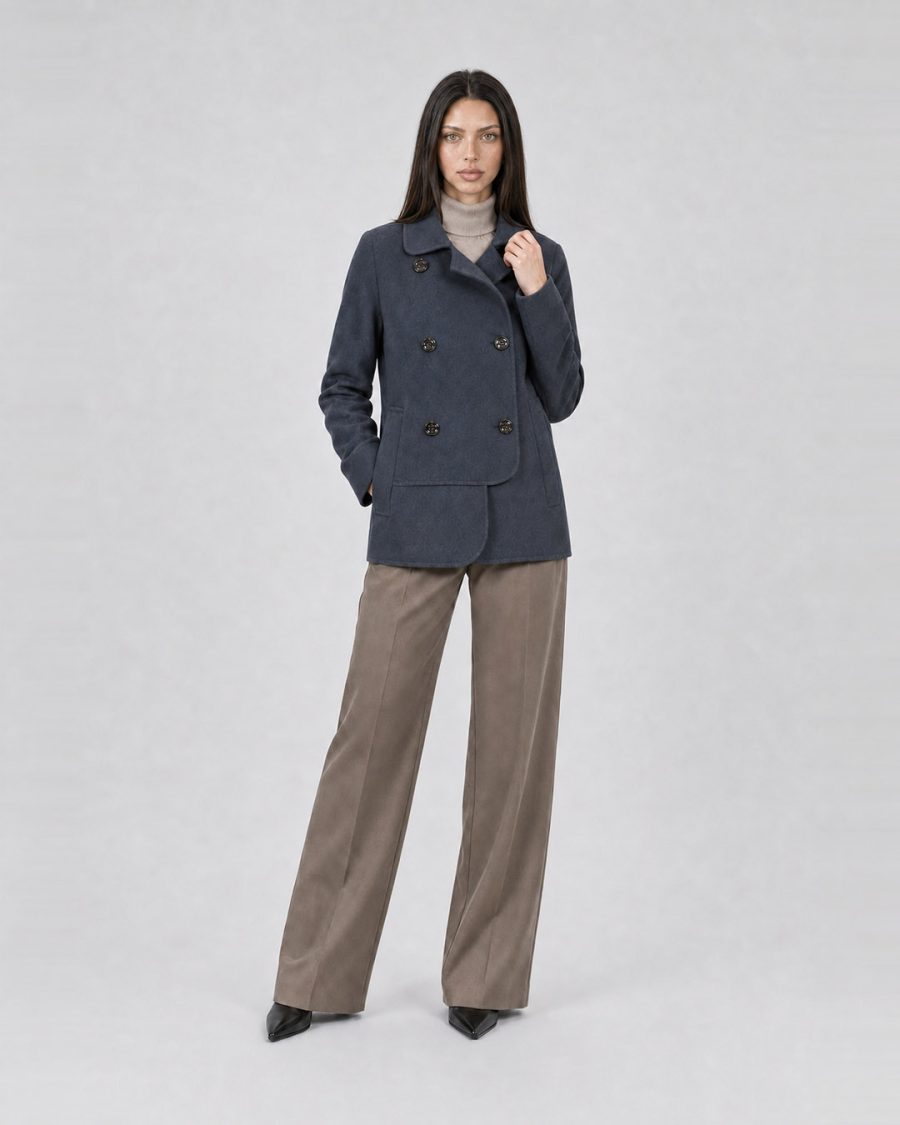 Cappotto donna Helmur Lugano colore Avio – editoriale