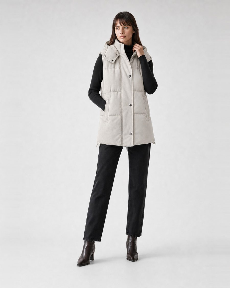 Giubbotto donna Helmur Melville colore Panna – editoriale