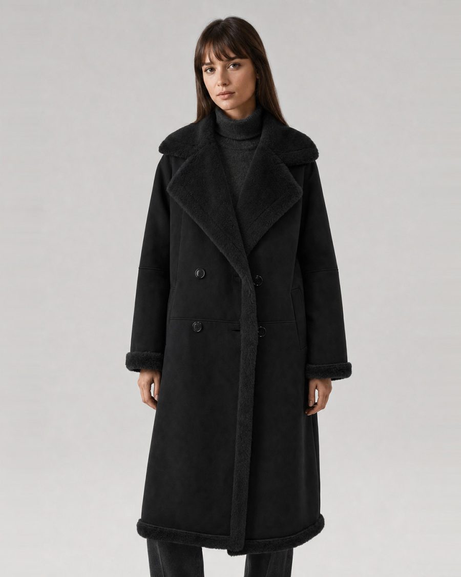 Pelliccia donna Helmur Montana colore Nero – indossato, tre quarti