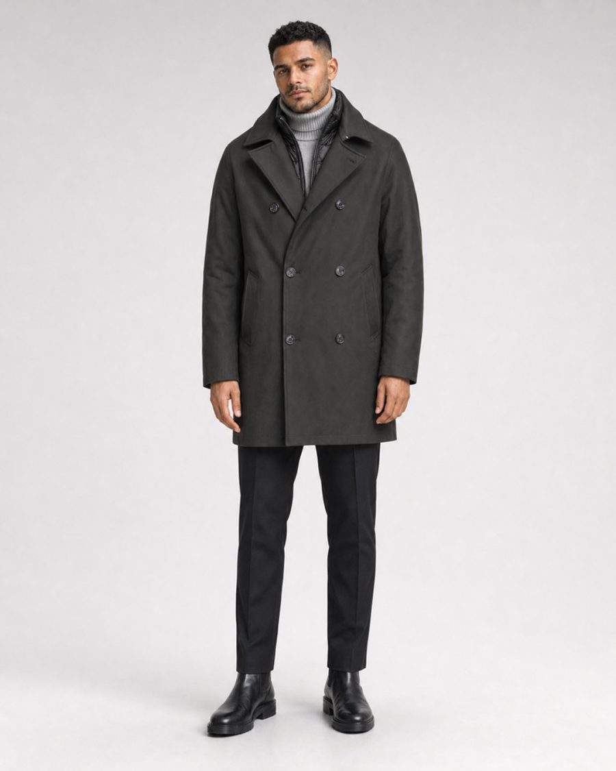Giubbotto uomo Helmur New York colore Army – indossato, fronte