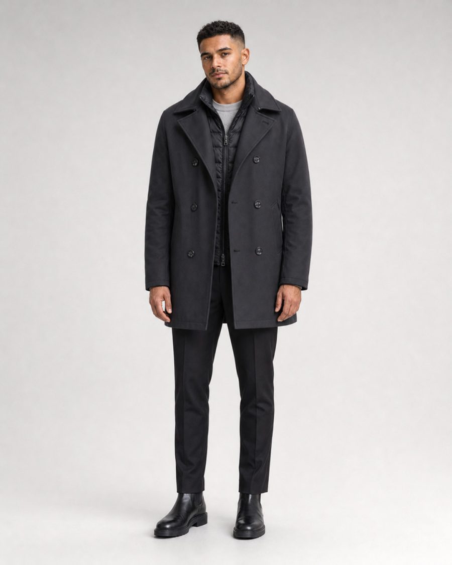 Giubbotto uomo Helmur New York colore Lavagna – indossato, fronte