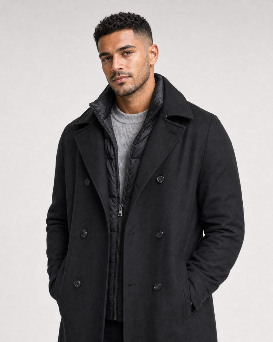 Giubbotto uomo Helmur New York colore Nero – indossato, tre quarti
