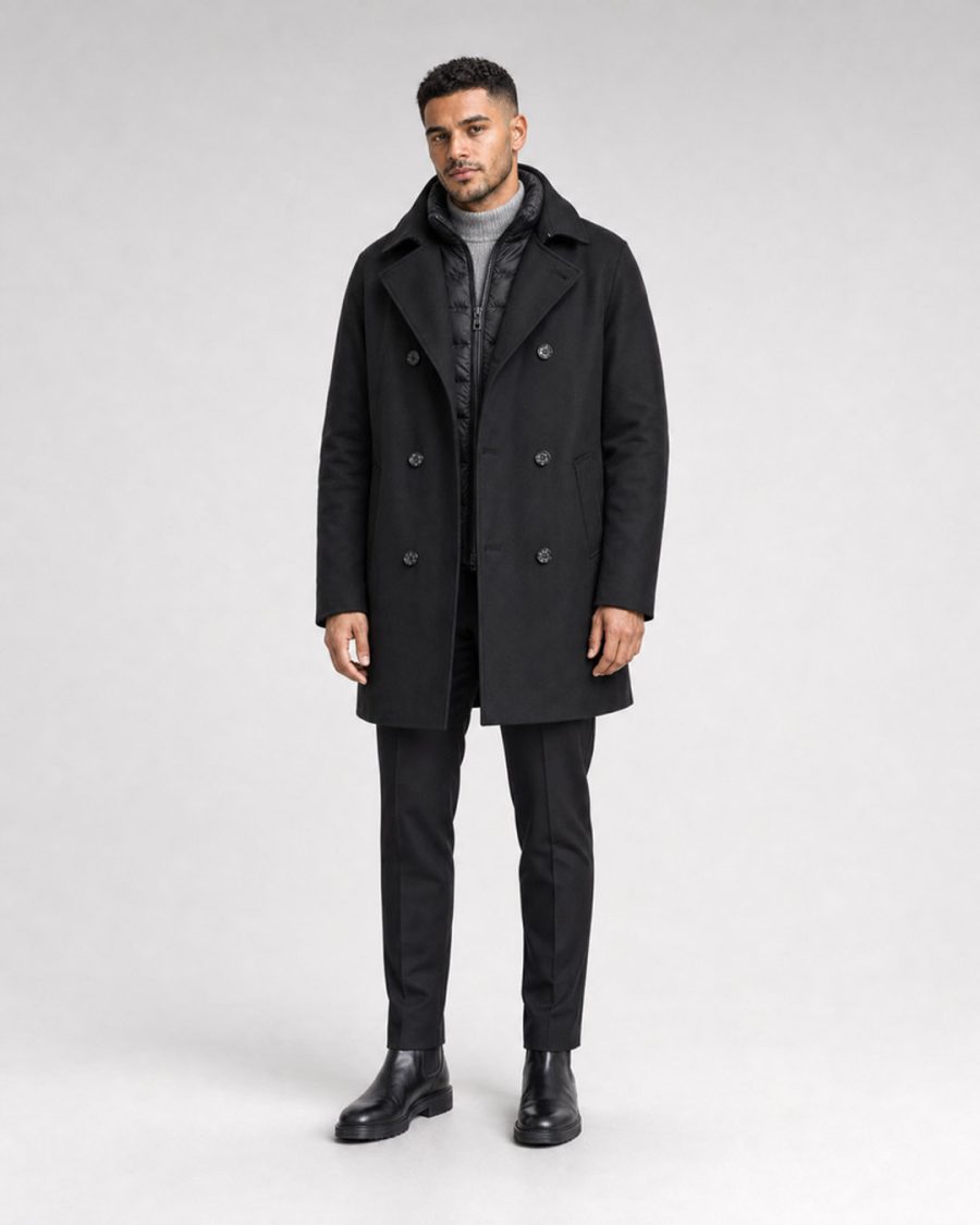 Giubbotto uomo Helmur New York colore Nero – indossato, fronte