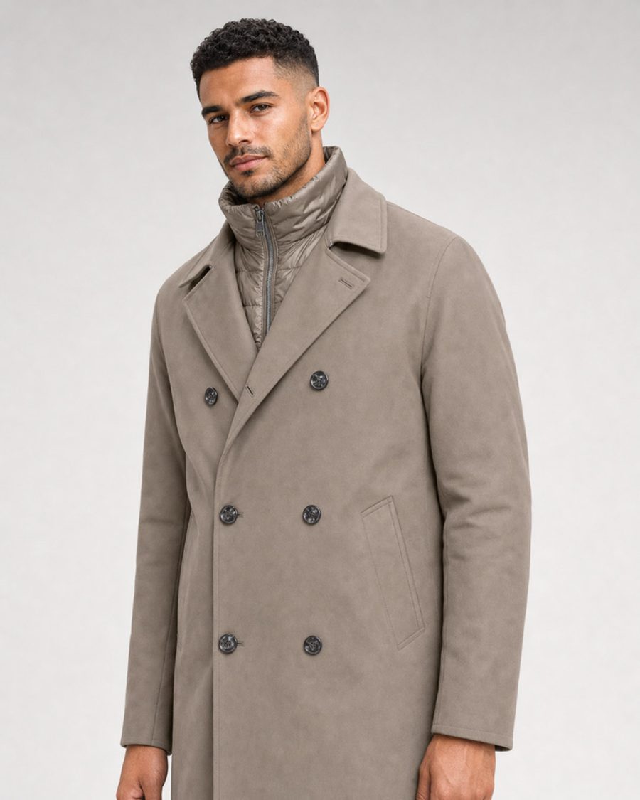 Giubbotto uomo Helmur New York colore Pietra – indossato, tre quarti