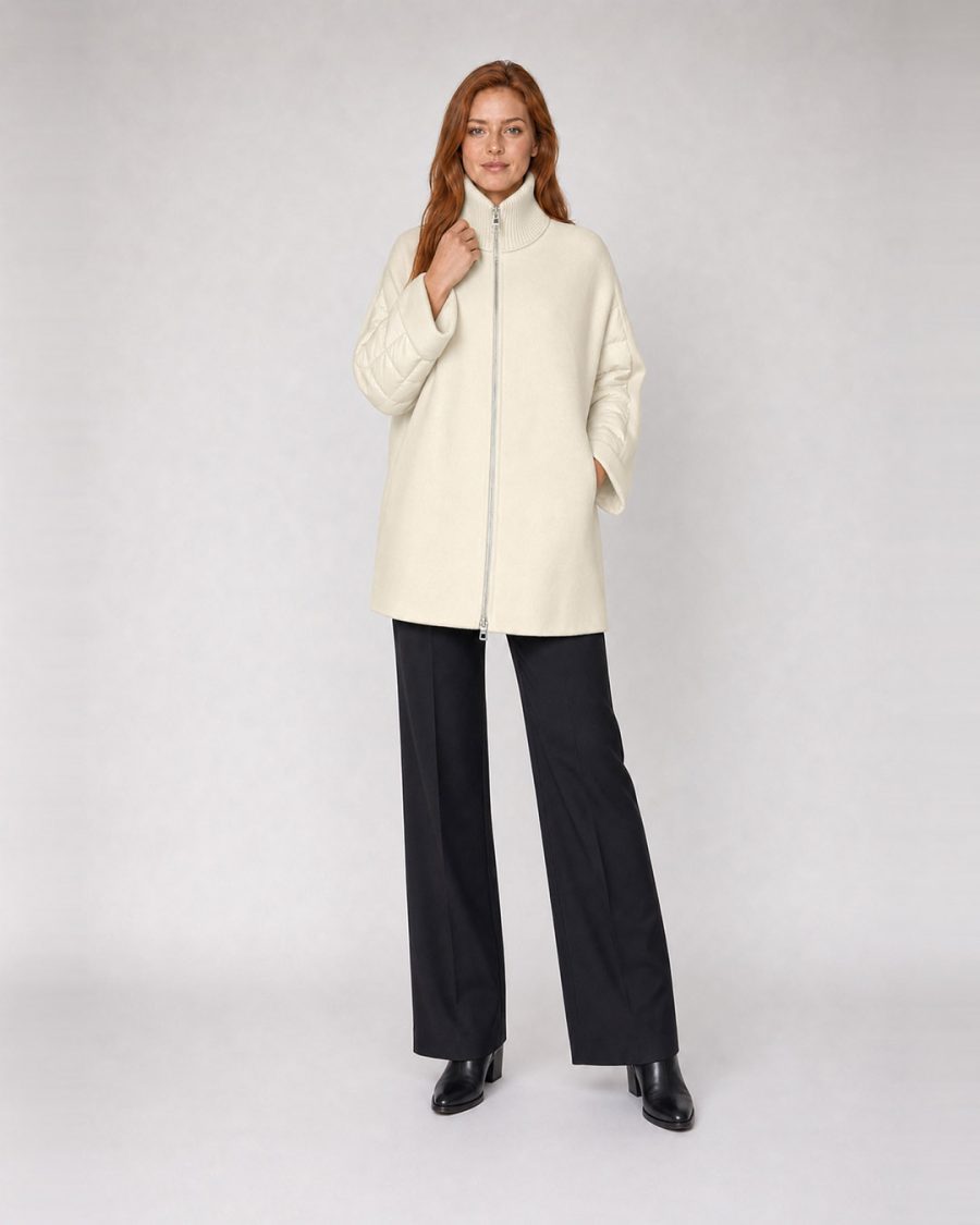 Cappotto donna Helmur Nottingham colore Panna – editoriale