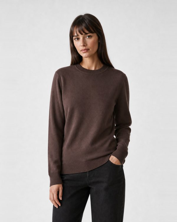 Maglia donna Helmur Orta colore Marrone – indossato, tre quarti