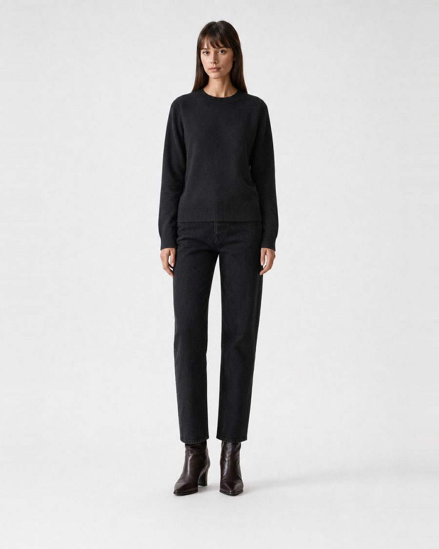 Maglia donna Helmur Orta colore Nero – indossato, fronte