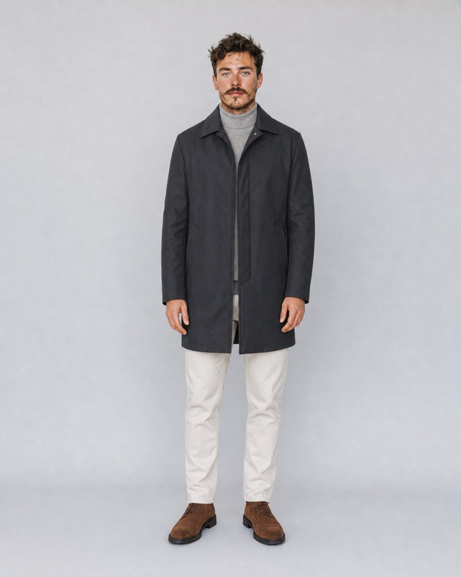 Giubbotto uomo Helmur Portland colore Lavagna – indossato, fronte