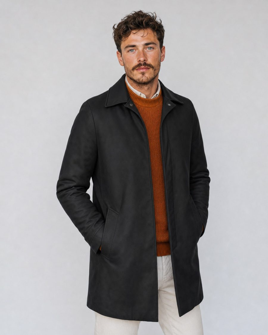 Giubbotto uomo Helmur Portland colore Nero – indossato, tre quarti