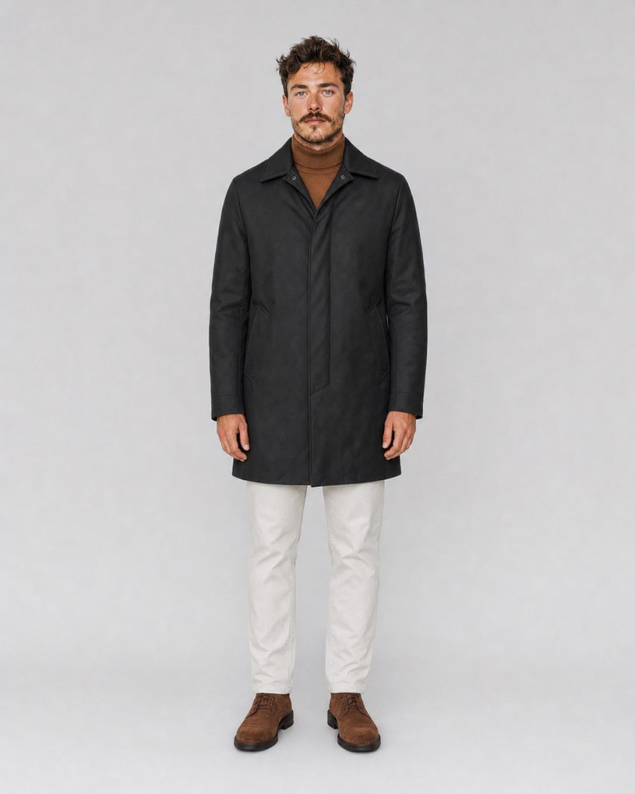 Giubbotto uomo Helmur Portland colore Nero – indossato, fronte
