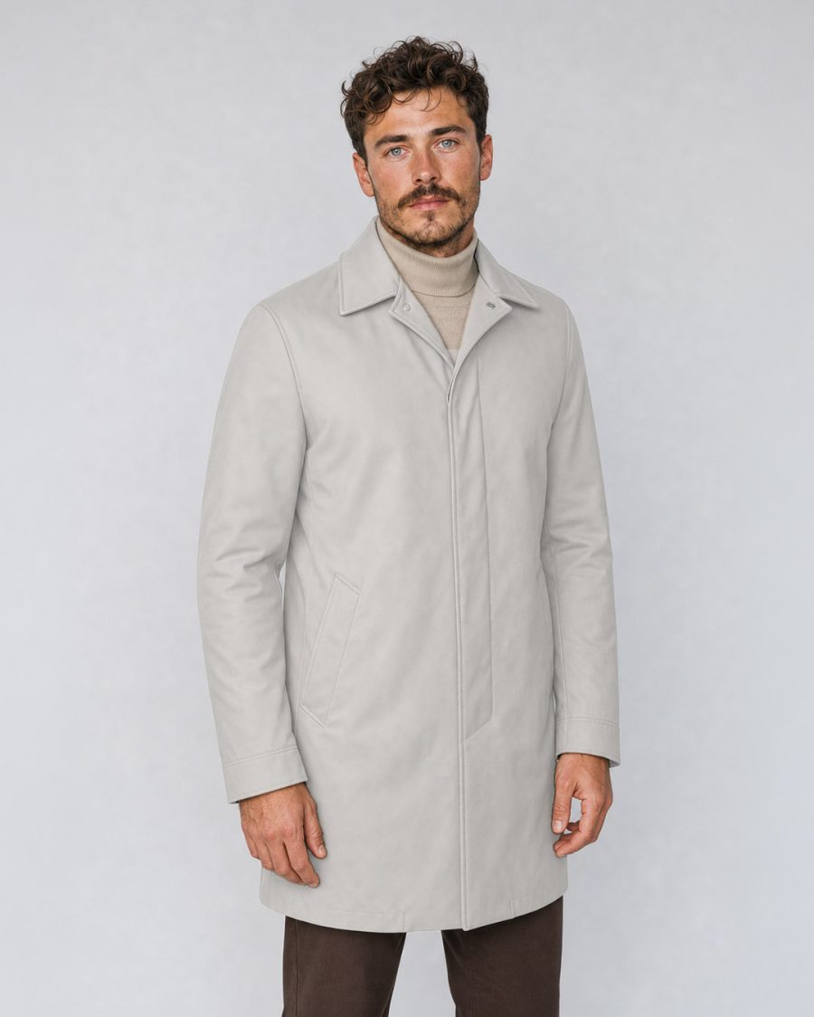 Giubbotto uomo Helmur Portland colore Pietra – indossato, tre quarti