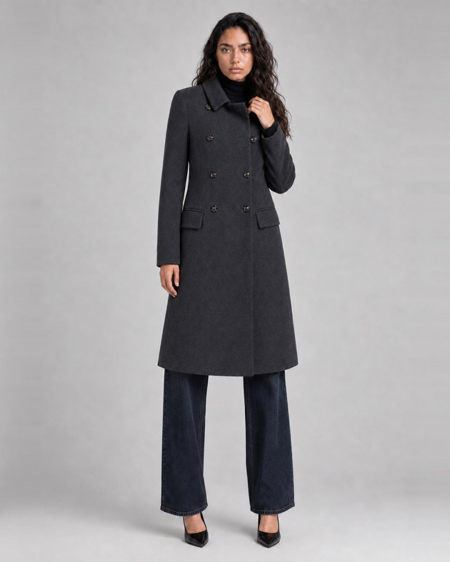 Cappotto donna Helmur Regina colore Antracite – editoriale