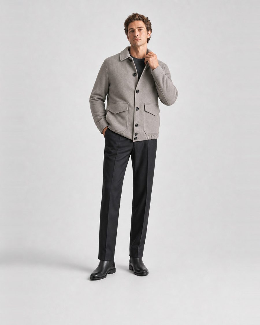 Cappotto uomo Helmur Rotterdam colore Roccia – editoriale