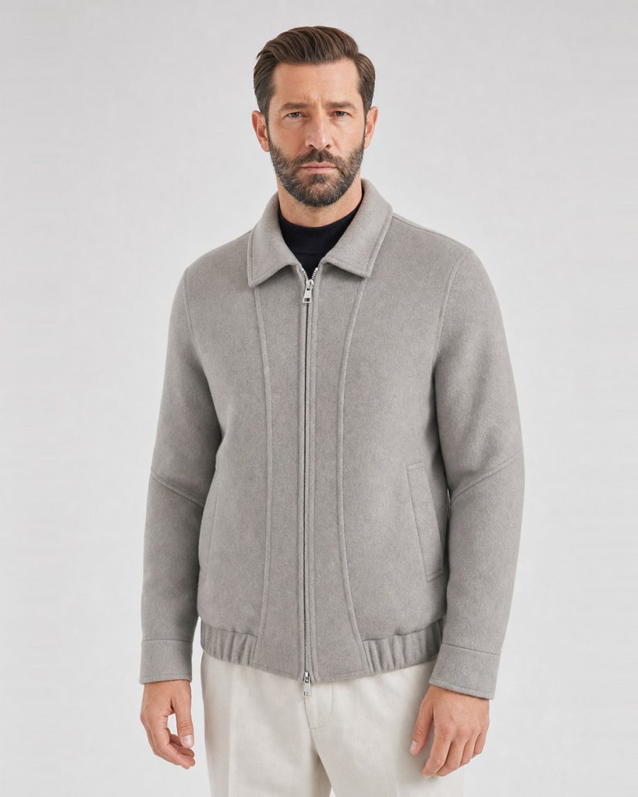 Cappotto uomo Helmur Sestriere colore Roccia – indossato, tre quarti