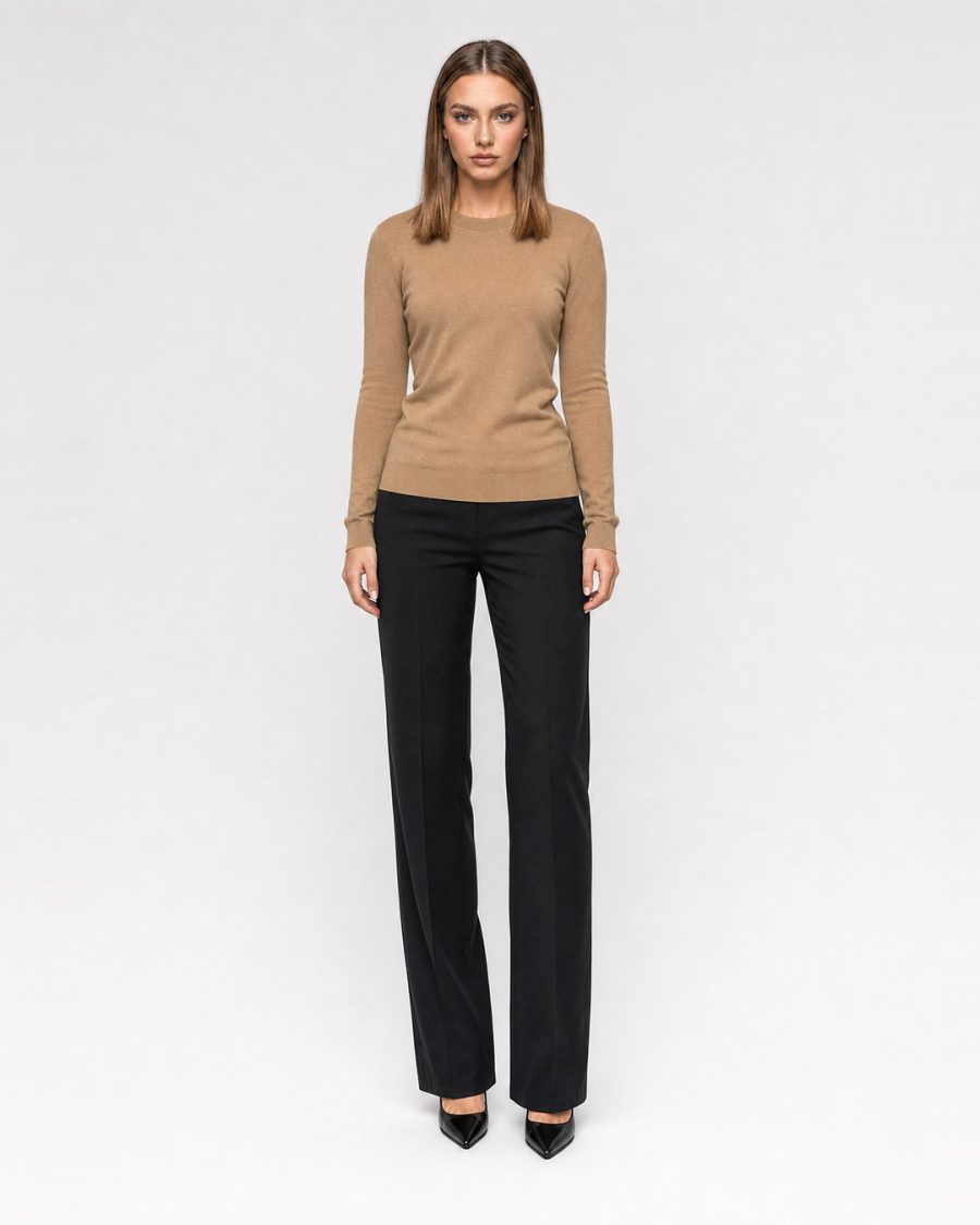 Maglia donna Helmur Sorapis colore Cammello – indossato, fronte