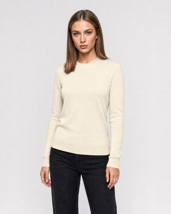 Maglia donna Helmur Sorapis colore Crema – indossato, tre quarti