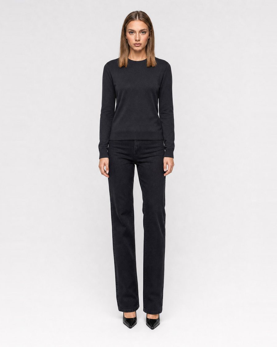 Maglia donna Helmur Sorapis colore Nero – indossato, fronte