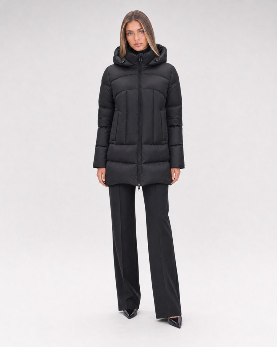 Giubbotto donna Helmur Tokyo colore Nero – indossato, fronte