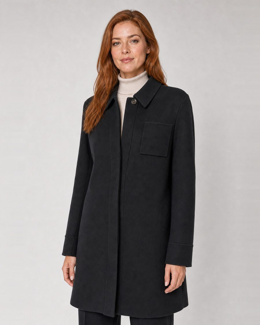 Cappotto donna Helmur Toronto colore Antracite – indossato, tre quarti